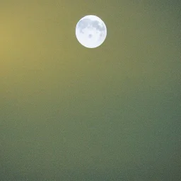 Vista de cielo despejado de día con luna desde perspectiva acostado en un campo abierto