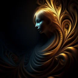 3d image . woman. dark shadows