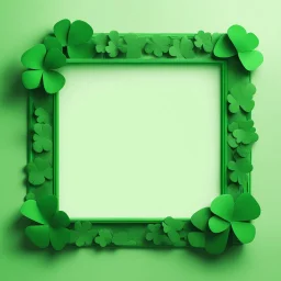 A green square frame for St. Patrick day on a light background