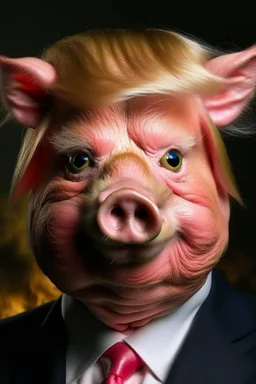 donald trump as an ugly pig