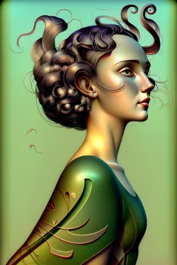 Streamline moderne woman windblown hair trees leaves carel weight Oxana dobrovolska catrin welz-stein andrea kowch andrea kurti art deco