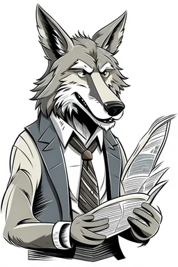 a humanized wolf who can help in reading a document