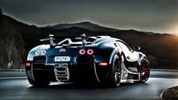 mansory bodykit Bugatti Veyron with high spoiler, rear view, desktop wallpaper, 4K, Cinematic