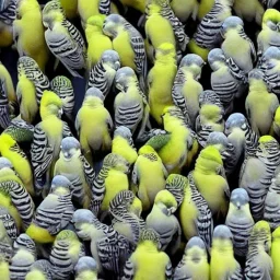 a thousand budgies