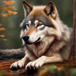 Wolf antropomorfico arte digital 8k