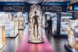 the sculpture is unusual in the form of light