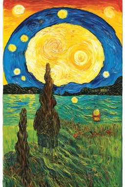 the reverse of a vicious circle; in the style of Van Gogh; lowbrow