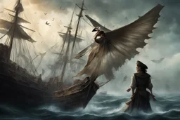 They spoke almost in whispers, as if afraid to scare away something very important, trembling in the air, thin and fragile, like a moth's wing. The prisoner answered very sadly, but firmly, and the Pirate...this must be the voice of the ship's captain, ordering the ship to steer towards the siren song.