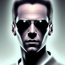 A beautiful portrait of man neo in the matrix, high key lighting, volumetric light high details psychedelic background