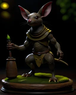 tabletop role-playing miniature of a kangaroo-orc-hybrid. full body. concept art. hyperrealism 4K ultra HD unreal engine 5 photorealism.
