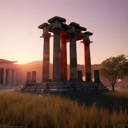 Artemis Tapınağı, unreal engine 5, sunset, realistic