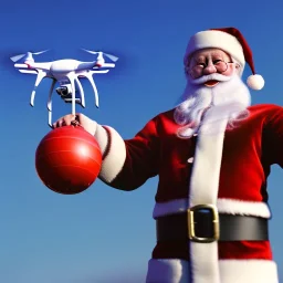 Drone kullanan noel baba, octane render 8k --ar 1:1