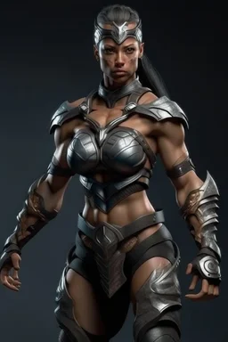 Muscle woman warrior from future