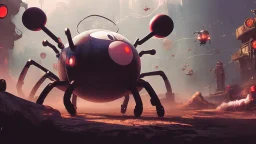 a spider mickey mouse hybrid, photorealism, movie screen capture, horror, sci-fi, retrofuturism,