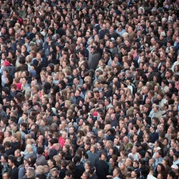 man in crowd