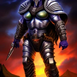 ultra detailed fullbody portrait of Apocalypse ,wearing Armor, extremely detailed digital painting, extremely detailed face,crystal clear eyes, in the style of Ken Kelley robert e howard and pablo oliveira and Keith Parkinson , mystical colors, perfectly centered image, perfect composition, rim light, beautiful lighting,8k, stunning scene, raytracing