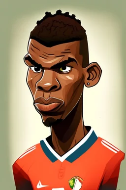 Paul Pogba French football player ,cartoon 2d