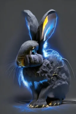 electric black rabbit animal