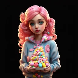 candy girl teenager, 3d,