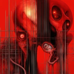 Neon hallucinary nyctophobic alien anatomy, abstract surreal horror, by H.R. Giger and Arthur Secunda and Anton Semenov, acid wash mind-bending illustration, dark shine burn, anatomical schematic cutaway guided by N(t)=N0​⋅e−kt, imagery of Zdzislaw Beksinski