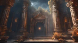 The two portals to Heaven and Hell. fantasy concept art, exquisite realism, a masterpiece, dynamic lighting, hyperdetailed, intricately detailed, deep color, Unreal Engine, volumetric lighting , Epic cinematic brilliant stunning intricate meticulously detailed dramatic atmospheric maximal,