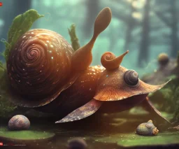 pond snail, highly detailed, digital art, sharp focus, trending on art station, illustration