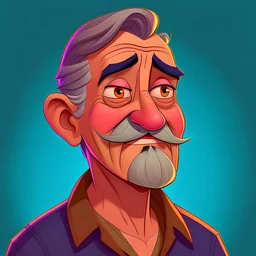 2d disney middle aged man portrait