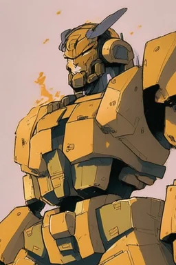 cool golden mecha comic style