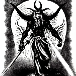 Devil demon satan king war code prophecy black and white world end