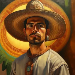 mexican men portret painting neoclassism whole body zoom the sun