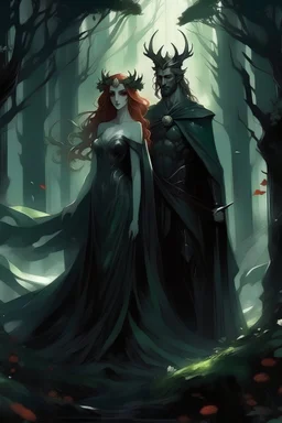 Hades and Persephone shining forest