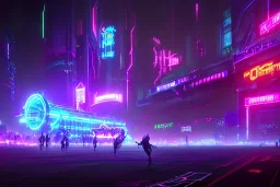 cyberpunk football stadium, cyberpunk, full body, realistic, intricately detailed, neon lighting, vivid colors, neon, futuristic, 64k