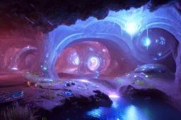 cave exploration glow galaxy twigs bridge