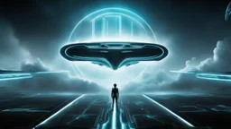 tron legacy movie, programs, space ships, clouds, creatures