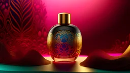 generate me an aesthetic complete image of a perfume with Radiant Reverie