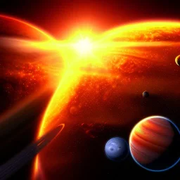 planet and suns