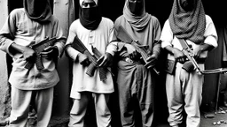 Four men masked egyptian killers 1960 bloody guns