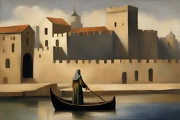 In style of Vermeer. "The LORD is good — indeed, he is a fortress in time of distress, and he protects those who seek refuge in him."