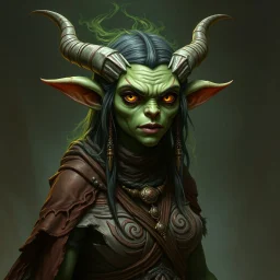 a pretty goblin shaman woman
