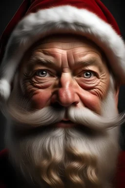 a person realistic looking to santa claus for christmas photo like real