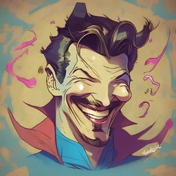 doctor strange winking and smiling comic profile picture