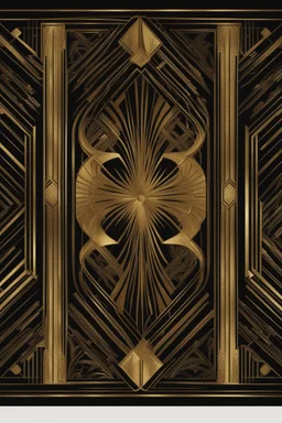 gold art deco book border, delicately designed on a black background