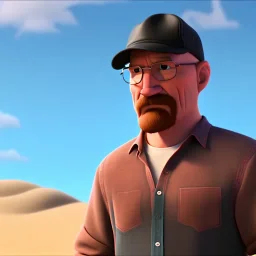 Walter white, realistic, 8k, beach background, black fedora.