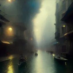 trieste, by Jeremy mann, point perspective,intricate detail, Jean Baptiste Monge