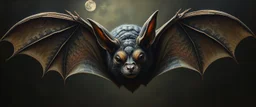 curious bat lurks here.., painted by Rembrandt, Escher and Giger