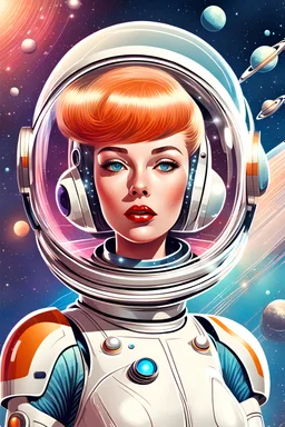 space girl retro futurism