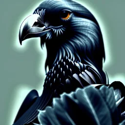 portrait of a beautiful busty Raven by Rafael Sanzio style