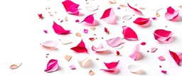 photo of a white background image with rose petals and glitter stars