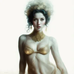 (Masterpiece1:5) By(Jan Saudek:Natalie Shau:1.5) (highest quality) (ultradetailed:1.5),bright Foreground with (gold sparkles floating Intricately through the painting:1.5),attractive and content woman 😁, she sits on the beach with snoot lighting is the defining light source,gold dress melting into the sand 😅),dreamlike, (surreal:0.5) beach with soft sand, High contrasts, vibrant colors, flawless Composition,Soft Lighting Create Depth Of Field. accentuates the beauty of the piece,provocative ar