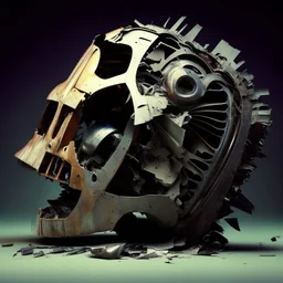 broken parts of a car head piece